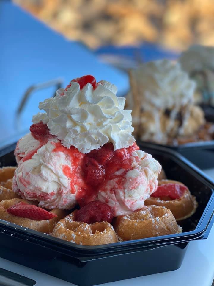 belgian waffle sundae